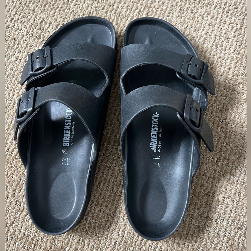 Black Arizona Birkenstocks - EVA SLIDE SANDLES